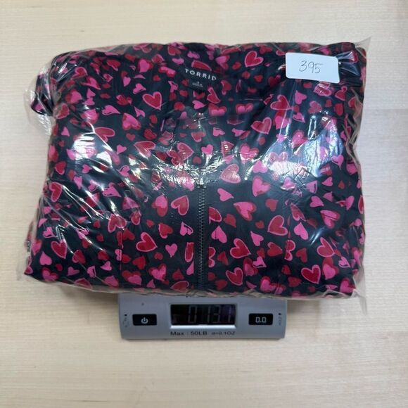 Torrid Heart Print Stretch Challis Zip Front Dress 3X - Picture 12 of 12